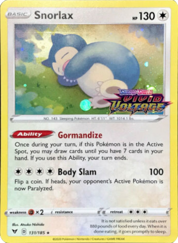 Snorlax (131/185) [Sword & Shield: Black Star Promos] | Anubis Games and Hobby