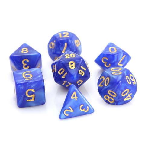 RPG Set- Blue Swirl w/Gold | Anubis Games and Hobby