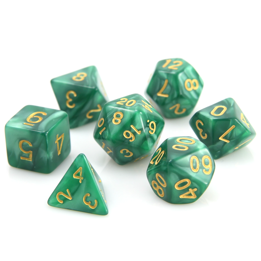 RPG Set - Green Swirl w/ Gold | Anubis Games and Hobby