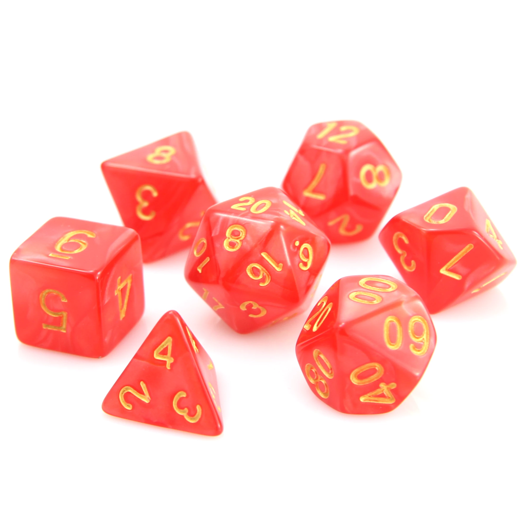 RPG Set - Red Swirl w/ Gold | Anubis Games and Hobby