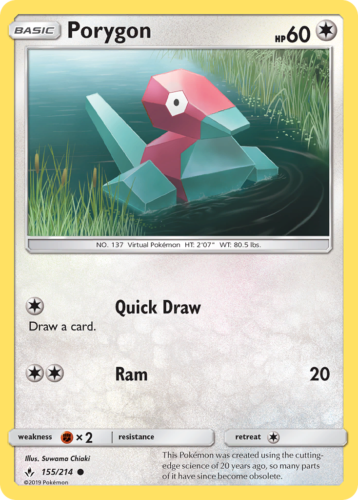 Porygon (155/214) [Sun & Moon: Unbroken Bonds] | Anubis Games and Hobby
