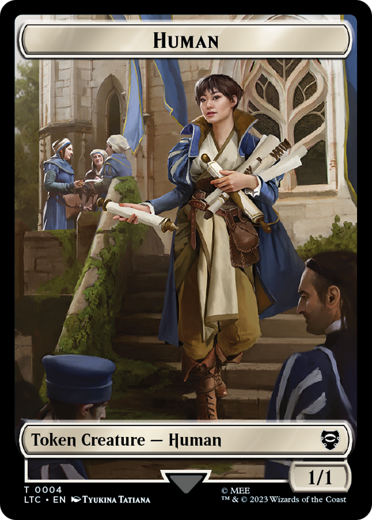 Human Knight // Human Double-Sided Token [The Lord of the Rings: Tales of Middle-Earth Commander Tokens] | Anubis Games and Hobby