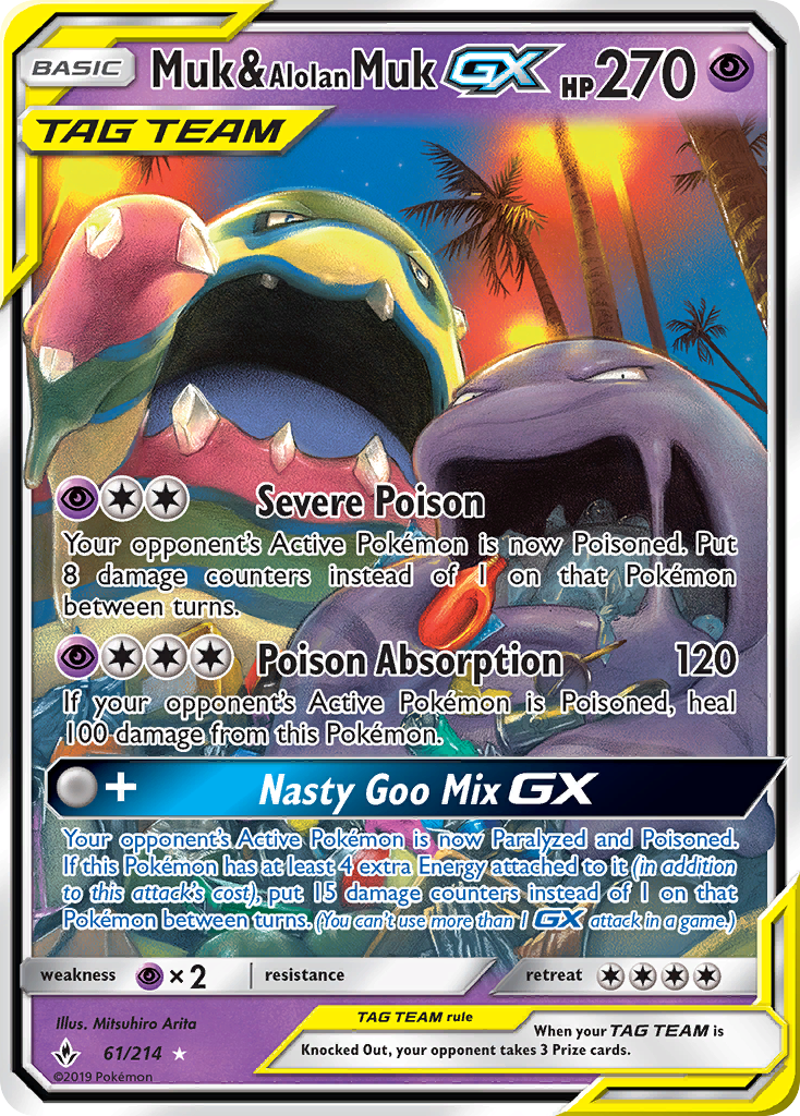 Muk & Alolan Muk GX (61/214) [Sun & Moon: Unbroken Bonds] | Anubis Games and Hobby