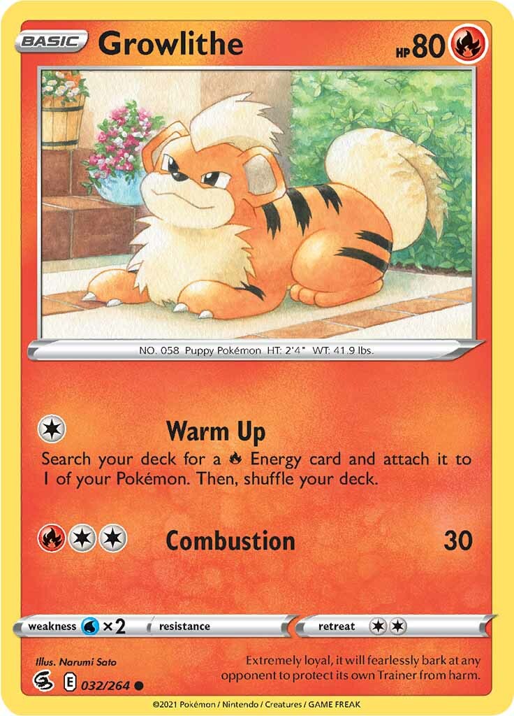 Growlithe (032/264) [Sword & Shield: Fusion Strike] | Anubis Games and Hobby