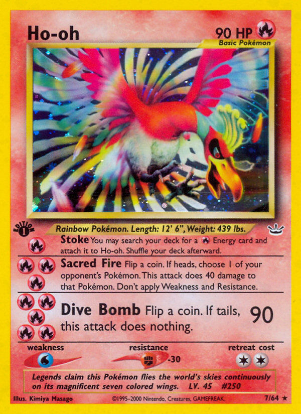 Ho-oh (7/64) [Neo Revelation 1st Edition] | Anubis Games and Hobby