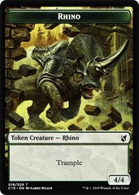 Rhino // Egg Double-Sided Token [Commander 2019 Tokens] | Anubis Games and Hobby