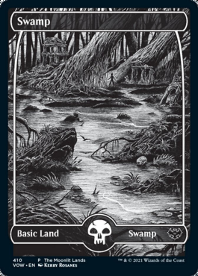 Swamp (The Moonlit Lands) (Foil Etched) [Innistrad: Crimson Vow Promos] | Anubis Games and Hobby