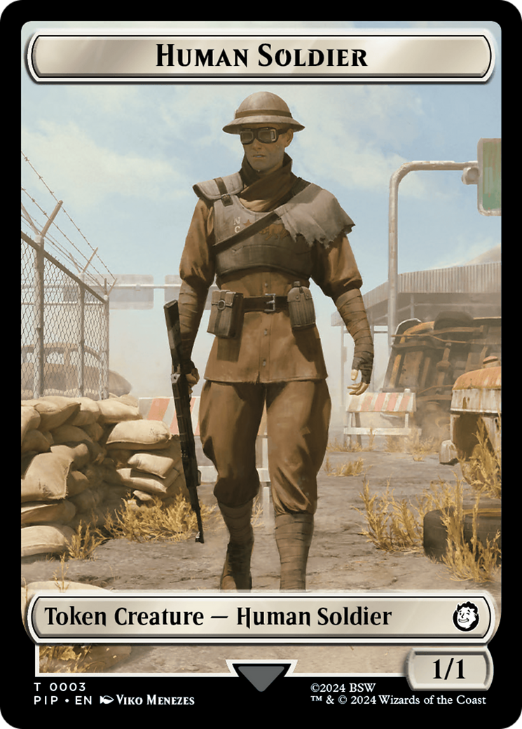 Treasure (0019) // Human Soldier Double-Sided Token [Fallout Tokens] | Anubis Games and Hobby
