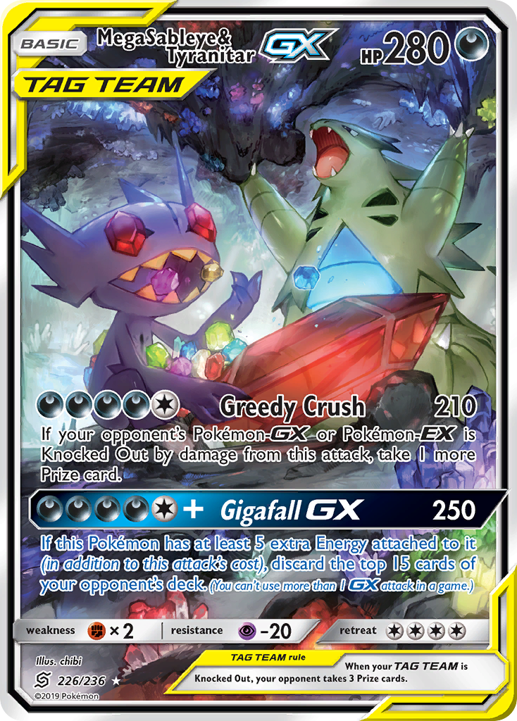 Mega Sableye & Tyranitar GX (226/236) [Sun & Moon: Unified Minds] | Anubis Games and Hobby