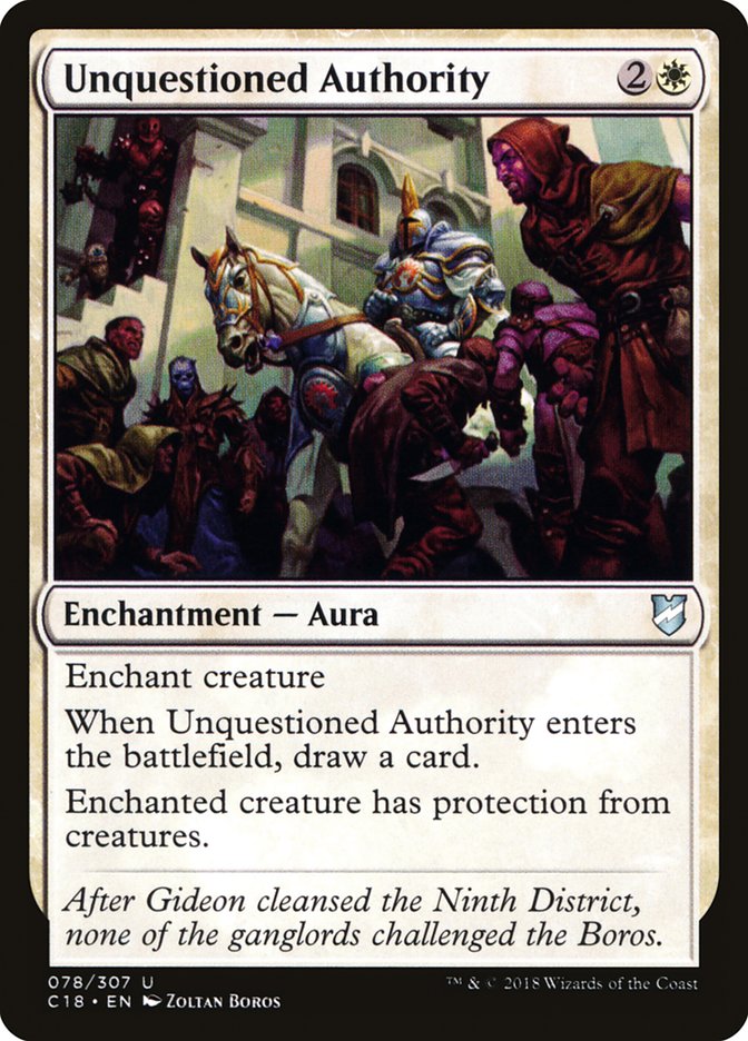 Unquestioned Authority [Commander 2018] | Anubis Games and Hobby