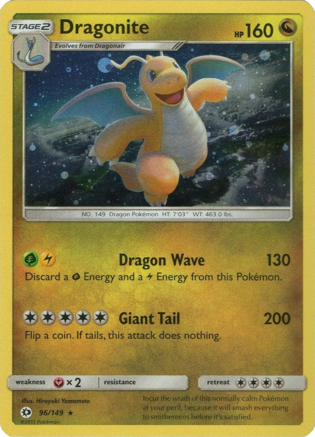 Dragonite (96/149) (Cosmos Holo) [Sun & Moon: Base Set] | Anubis Games and Hobby