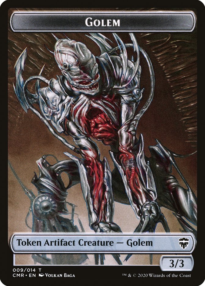 Golem // Zombie Double-Sided Token [Commander Legends Tokens] | Anubis Games and Hobby