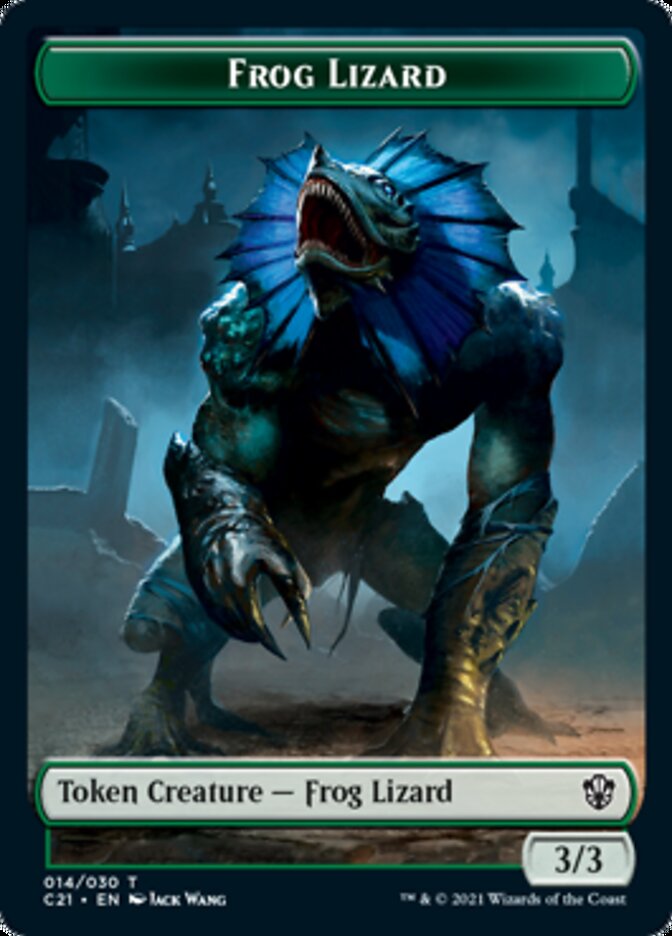 Frog Lizard // Elephant Double-Sided Token [Commander 2021 Tokens] | Anubis Games and Hobby