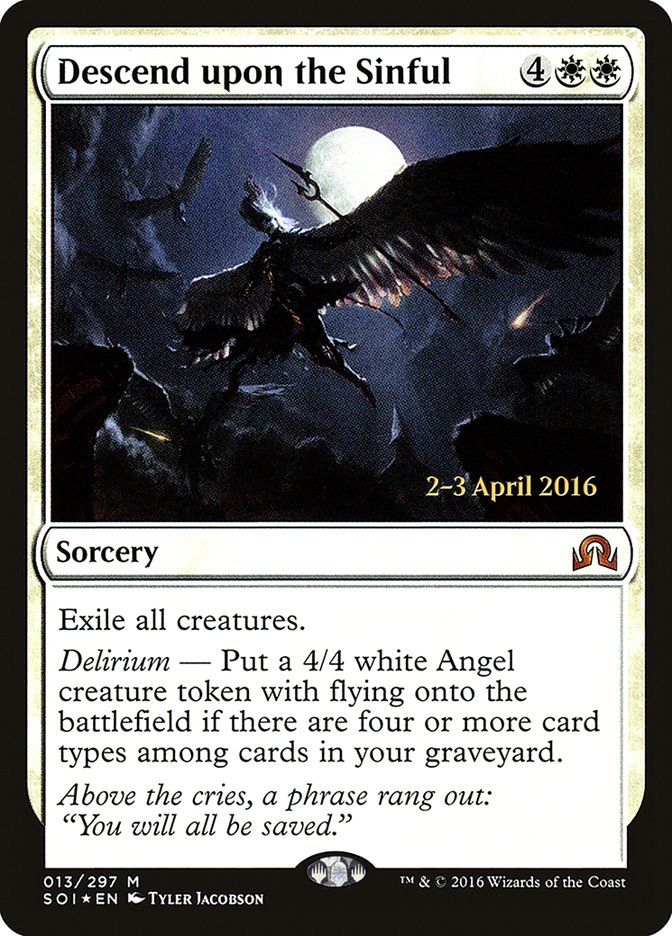 Descend upon the Sinful [Shadows over Innistrad Prerelease Promos] | Anubis Games and Hobby