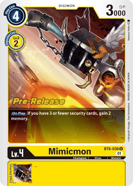 Mimicmon [BT6-036] [Double Diamond Pre-Release Cards] | Anubis Games and Hobby