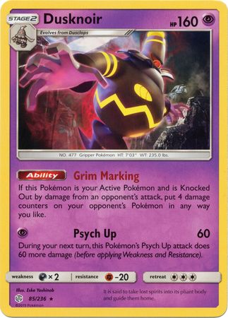 Dusknoir (85/236) (Theme Deck Exclusive) [Sun & Moon: Cosmic Eclipse] | Anubis Games and Hobby