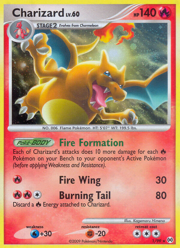 Charizard (1/99) (Cracked Ice Holo) [Platinum: Arceus] | Anubis Games and Hobby