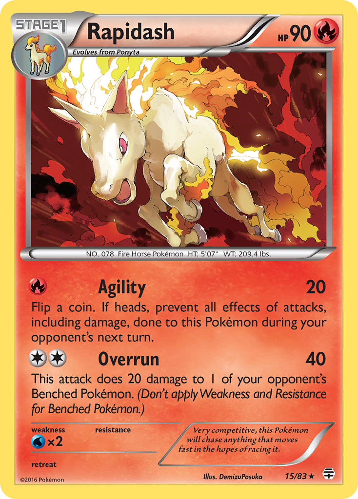 Rapidash (15/83) [XY: Generations] | Anubis Games and Hobby