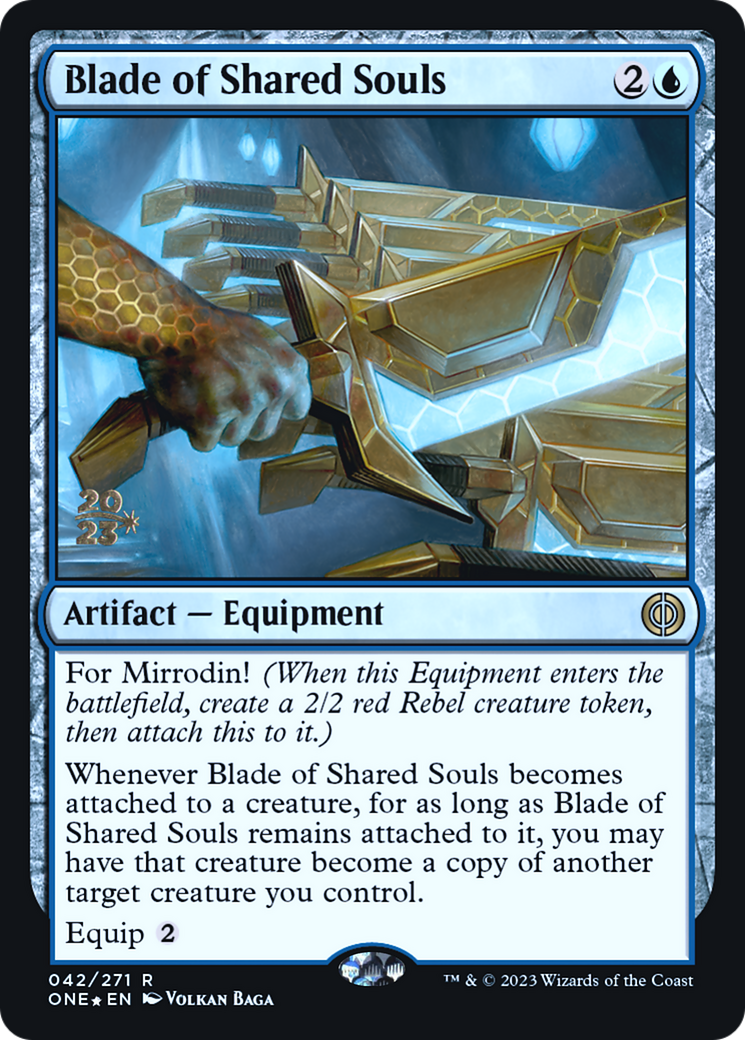 Blade of Shared Souls [Phyrexia: All Will Be One Prerelease Promos] | Anubis Games and Hobby