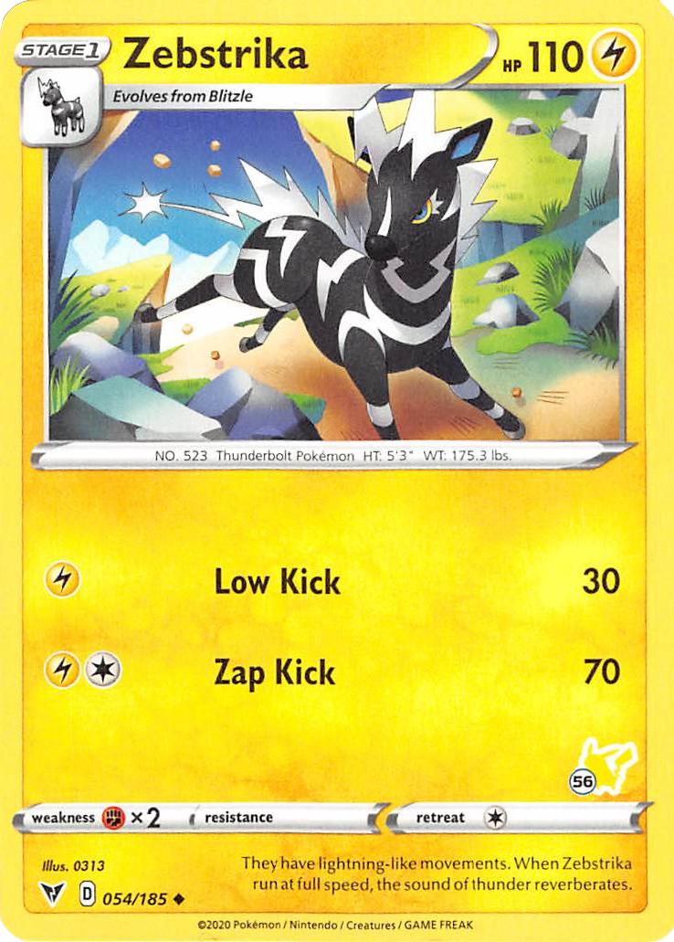 Zebstrika (054/185) (Pikachu Stamp #56) [Battle Academy 2022] | Anubis Games and Hobby