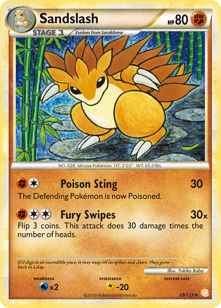 Sandslash (29/123) [HeartGold & SoulSilver: Base Set] | Anubis Games and Hobby