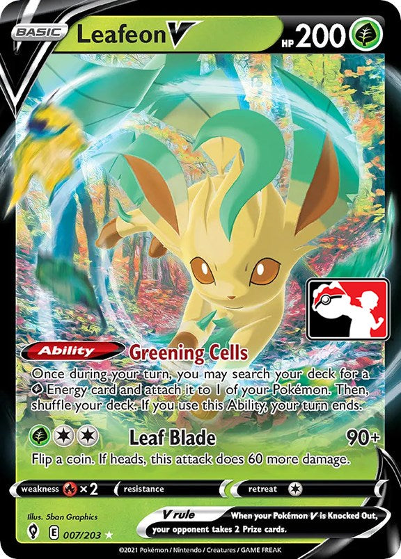 Leafeon V (007/203) [Prize Pack Series One] | Anubis Games and Hobby