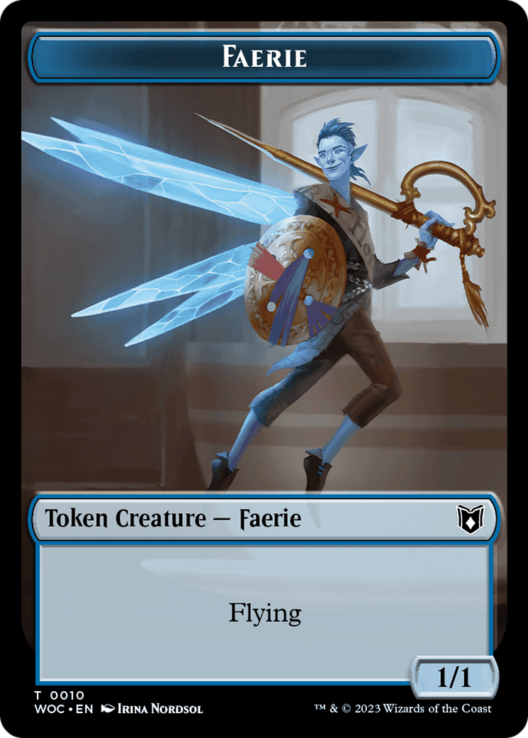 Faerie // Human Double-Sided Token [Wilds of Eldraine Commander Tokens] | Anubis Games and Hobby