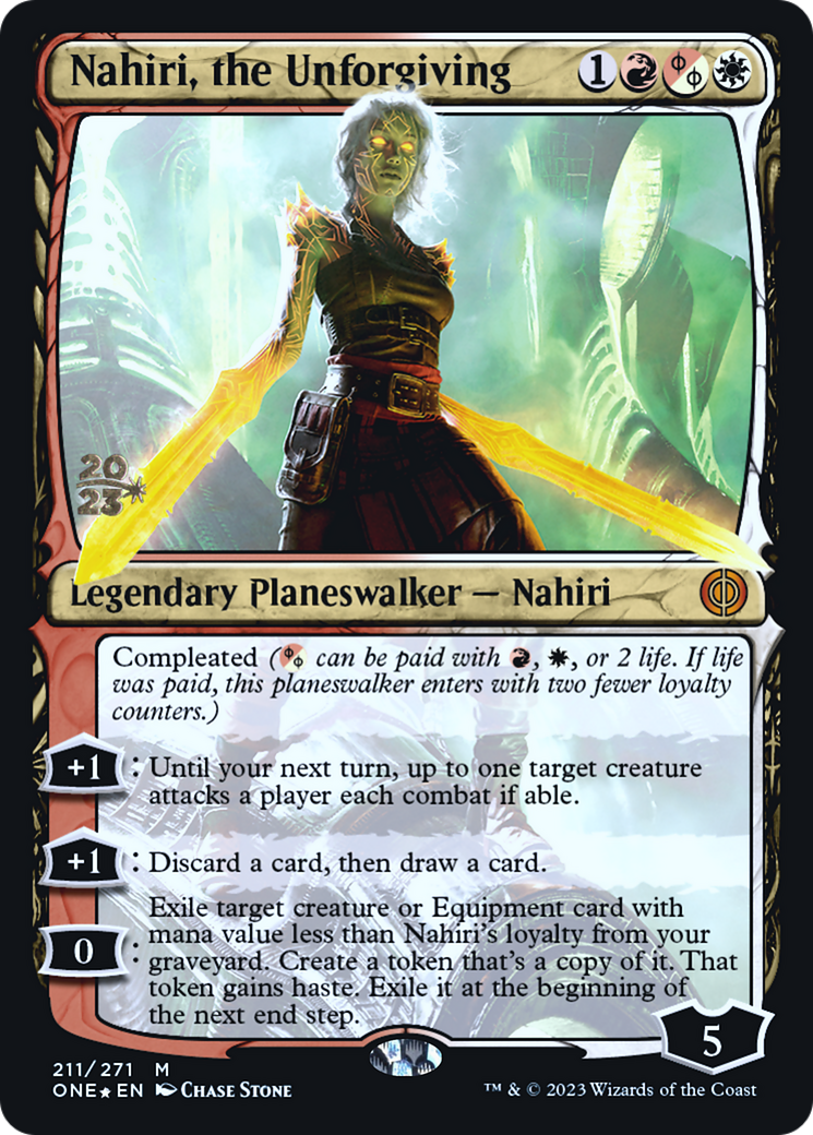 Nahiri, the Unforgiving [Phyrexia: All Will Be One Prerelease Promos] | Anubis Games and Hobby