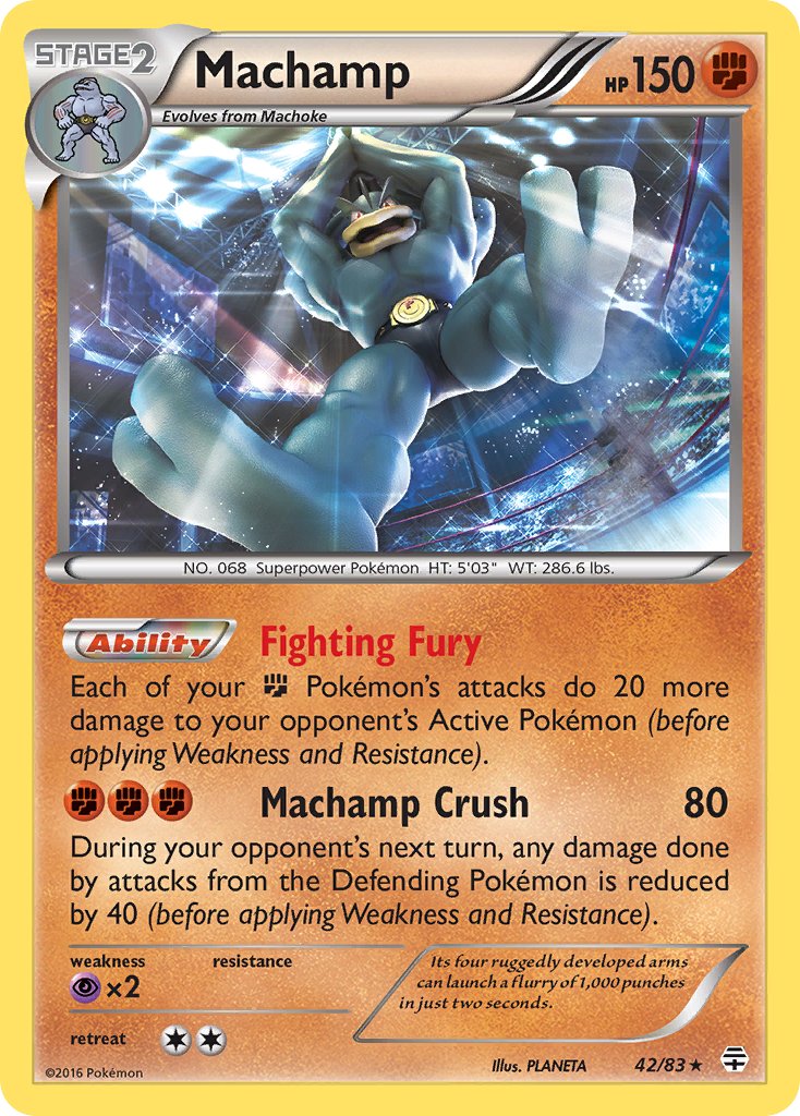 Machamp (42/83) (Theme Deck Exclusive) [XY: Furious Fists] | Anubis Games and Hobby