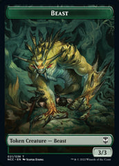 Plant // Beast Double-Sided Token [Streets of New Capenna Commander Tokens] | Anubis Games and Hobby