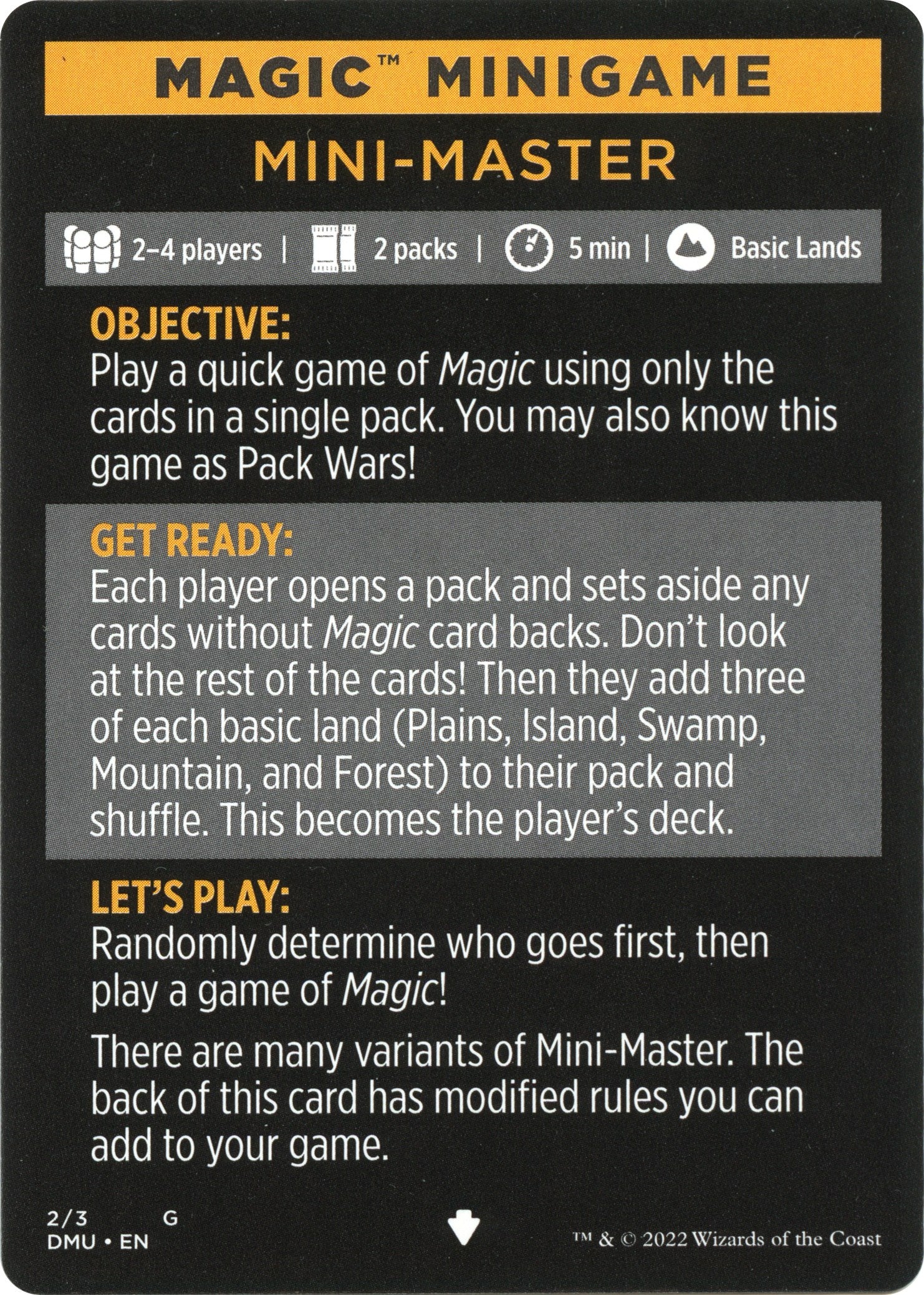 Mini-Master (Magic Minigame) [Dominaria United Minigame] | Anubis Games and Hobby