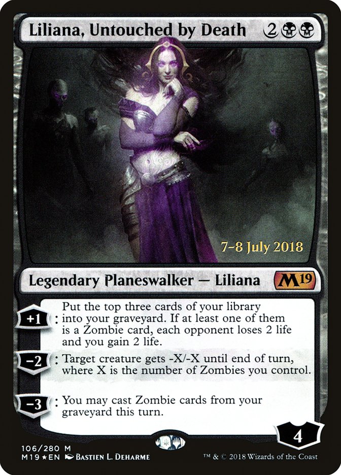 Liliana, Untouched by Death [Core Set 2019 Prerelease Promos] | Anubis Games and Hobby