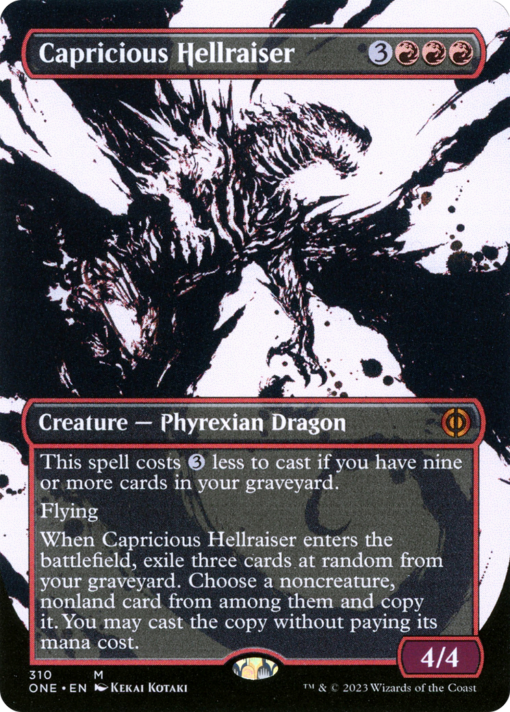 Capricious Hellraiser (Borderless Ichor) [Phyrexia: All Will Be One] | Anubis Games and Hobby