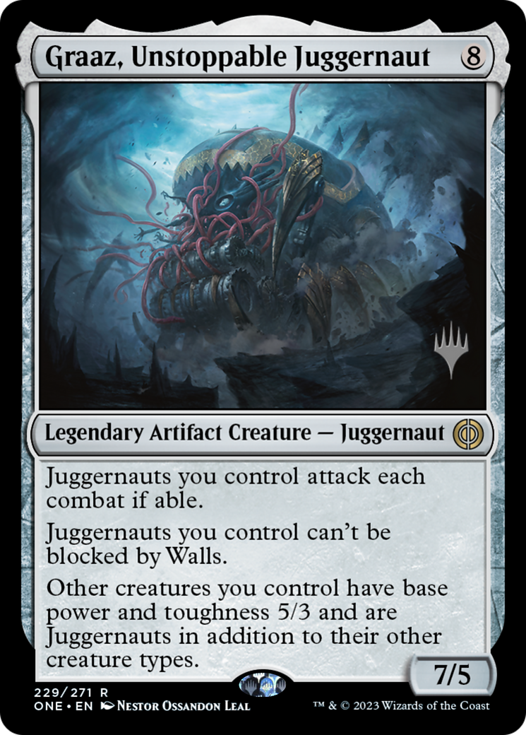 Graaz, Unstoppable Juggernaut (Promo Pack) [Phyrexia: All Will Be One Promos] | Anubis Games and Hobby