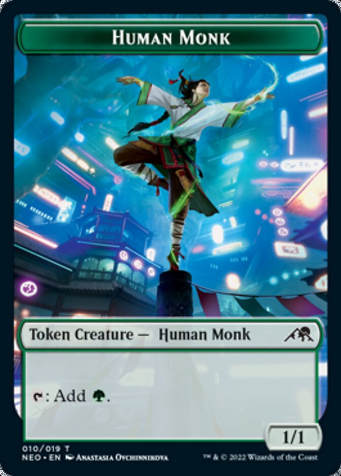 Human Monk Token [Kamigawa: Neon Dynasty Tokens] | Anubis Games and Hobby