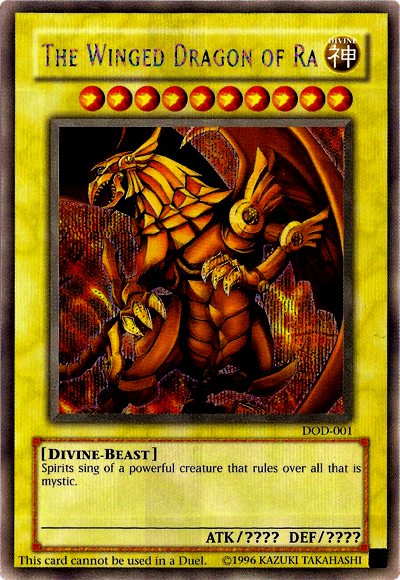 The Winged Dragon of Ra [DOD-001] Prismatic Secret Rare | Anubis Games and Hobby