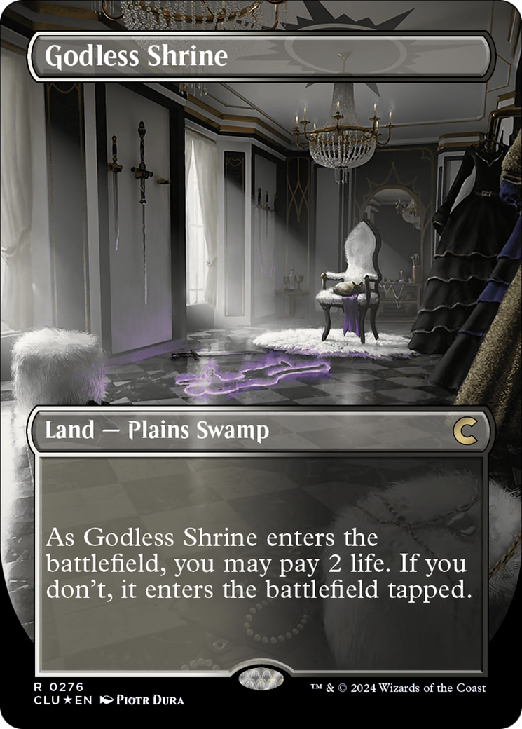 Godless Shrine (Borderless) [Ravnica: Clue Edition] | Anubis Games and Hobby