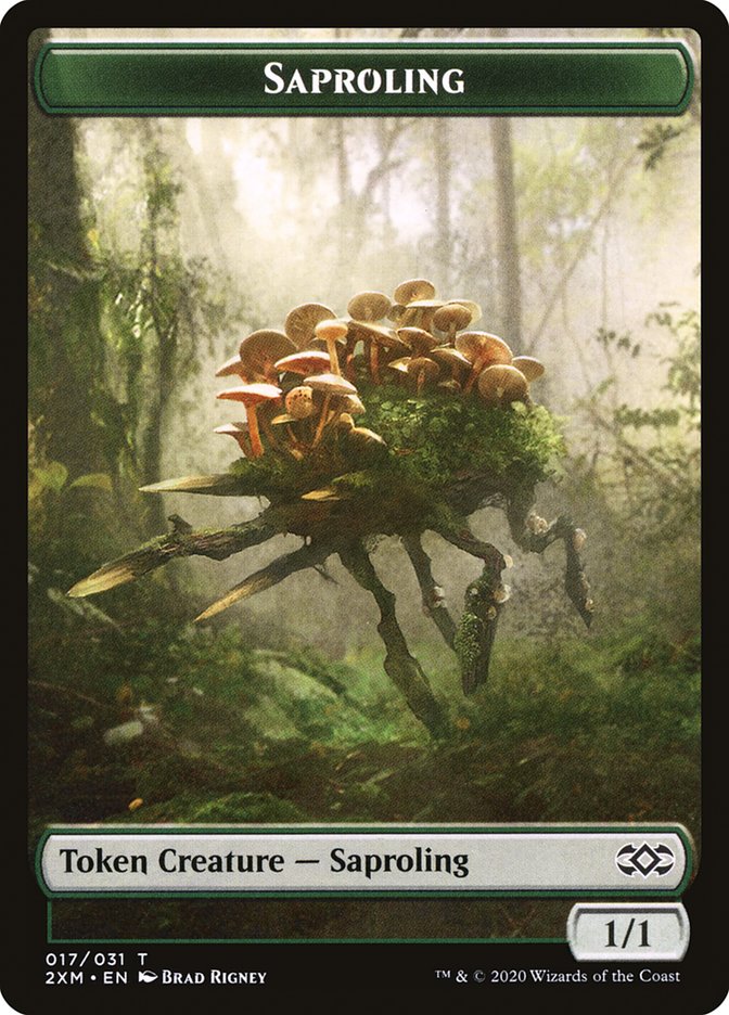 Plant // Saproling Double-Sided Token [Double Masters Tokens] | Anubis Games and Hobby