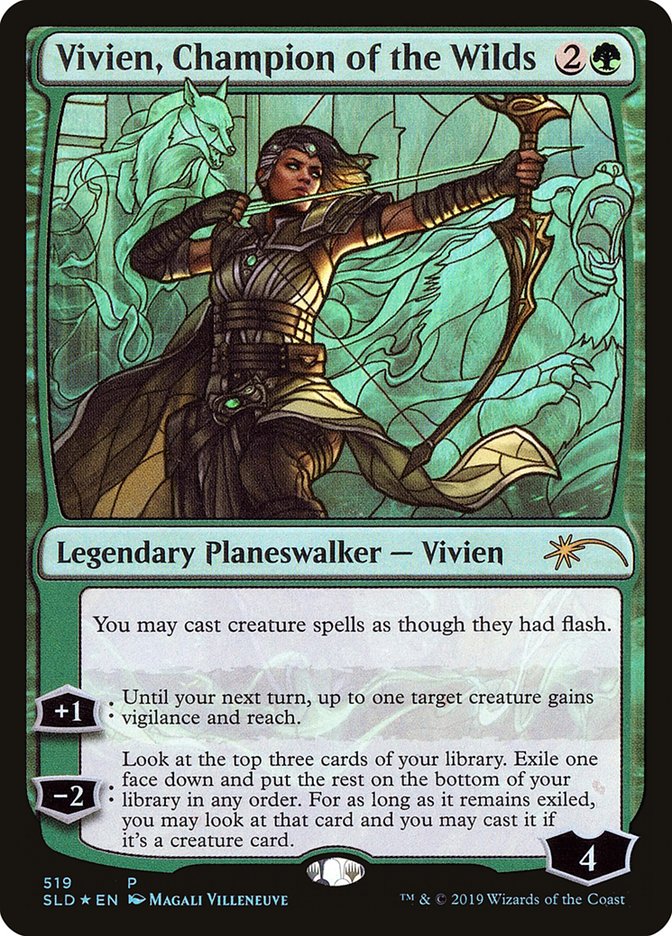 Vivien, Champion of the Wilds (Stained Glass) [Secret Lair Drop Promos] | Anubis Games and Hobby