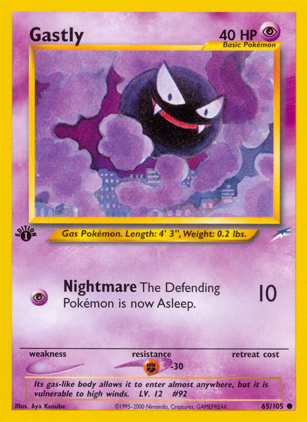 Gastly (65/105) [Neo Destiny 1st Edition] | Anubis Games and Hobby