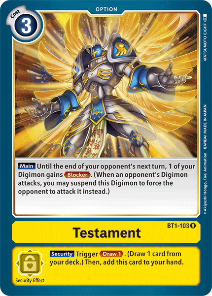 Testament [BT1-103] [Release Special Booster Ver.1.5] | Anubis Games and Hobby