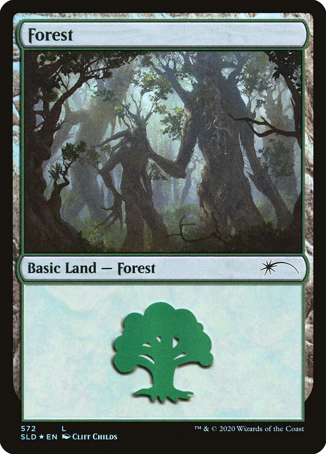 Forest (Tree Hugging) (572) [Secret Lair Drop Promos] | Anubis Games and Hobby