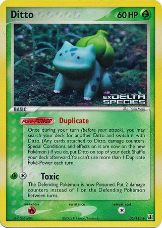 Ditto (36/113) (Stamped) [EX: Delta Species] | Anubis Games and Hobby