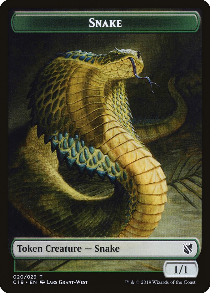 Plant // Snake Double-Sided Token [Commander 2019 Tokens] | Anubis Games and Hobby