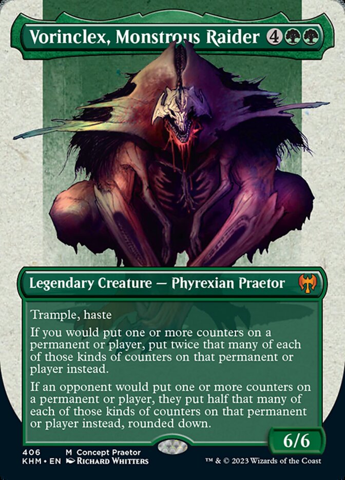 Vorinclex, Monstrous Raider (Borderless Concept Praetors) [Phyrexia: All Will Be One] | Anubis Games and Hobby