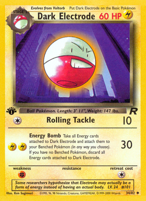Dark Electrode (34/82) [Team Rocket 1st Edition] | Anubis Games and Hobby