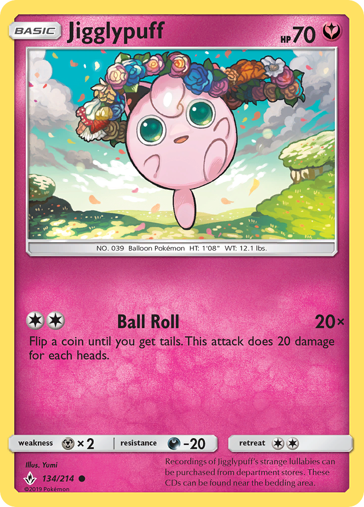 Jigglypuff (134/214) [Sun & Moon: Unbroken Bonds] | Anubis Games and Hobby