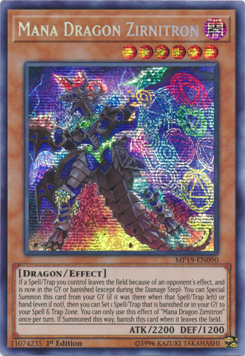 Mana Dragon Zirnitron [MP19-EN090] Prismatic Secret Rare | Anubis Games and Hobby