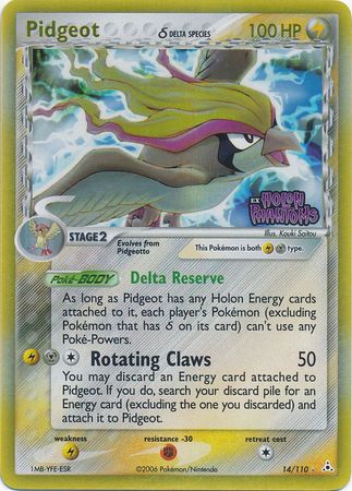 Pidgeot (14/110) (Delta Species) (Stamped) [EX: Holon Phantoms] | Anubis Games and Hobby