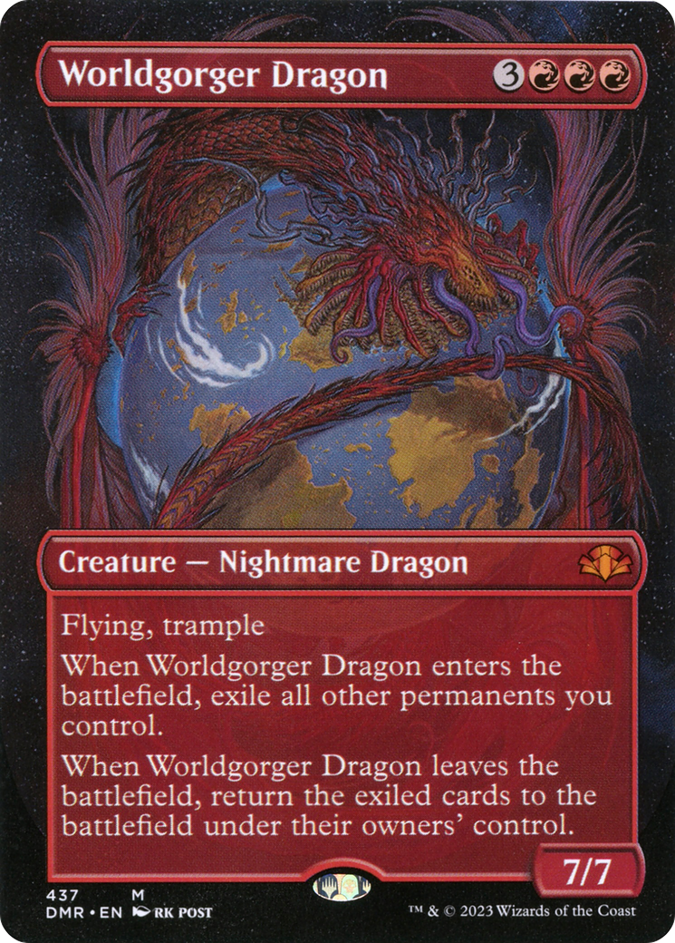 Worldgorger Dragon (Borderless Alternate Art) [Dominaria Remastered] | Anubis Games and Hobby